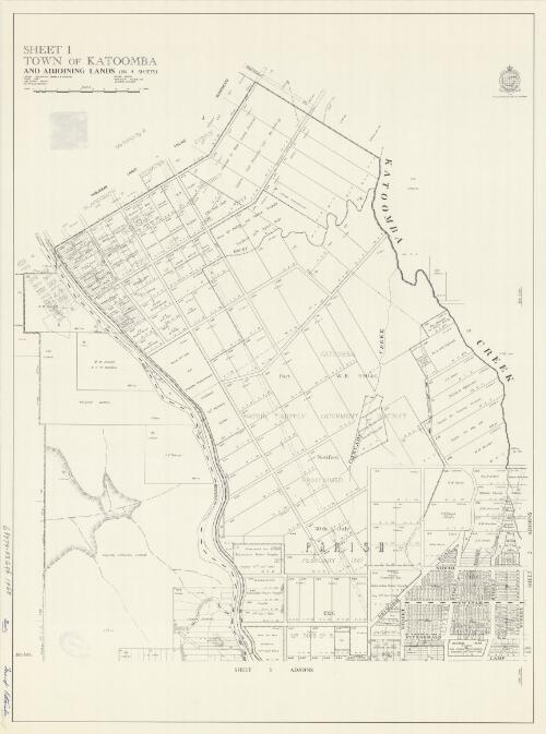 Town of Katoomba and adjoining lands [cartographic material] : Parishes - Blackheath, Kanimbla & Megalong, County - Cook, Land District - Penrith, city of Blue Mountains / printed & published by Dept. of Lands Sydney