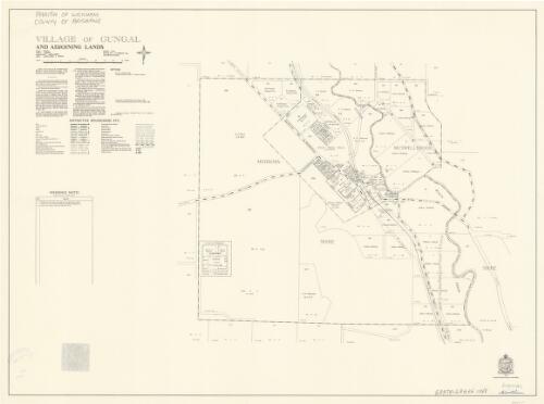 Village of Gungal and adjoining lands [cartographic material] : Parish - Wickham, County - Brisbane, Land District - Muswellbrook, Shires - Muswellbrook & Merriwa / printed & published by Dept. of Lands Sydney