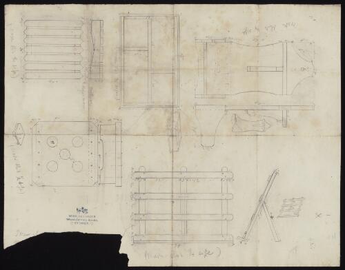 Technical drawing for five objects, Sydney, New South Wales, approximately 1896 / Susanne Gether