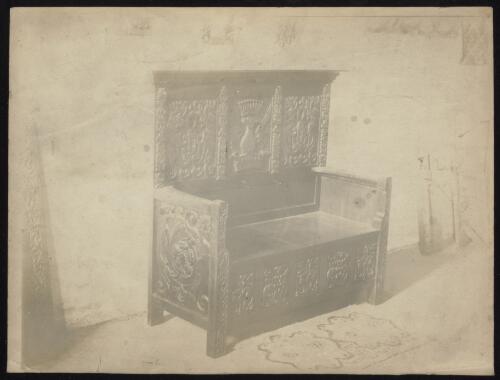 Susanne Gether's students wood carved seat, Sydney, approximately 1890