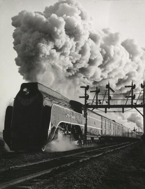 Locomotive S300 'Matthew Flinders' leads southbound 'Spirit of Progress' out of Albury in 1939 [picture] / John L. Buckland