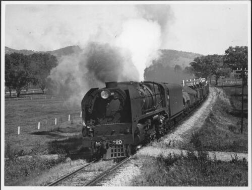 H 220 on southbound freight near Wodonga ca. 1956 [picture] / Lloyd Holmes