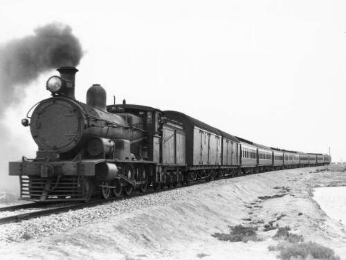 The 'Trans-Australian' westbound from Port Pirie Junction in September 1938 worked by Ga-class 4-6-0 No. 24 to Port Augusta [picture] / photograph by John Buckland
