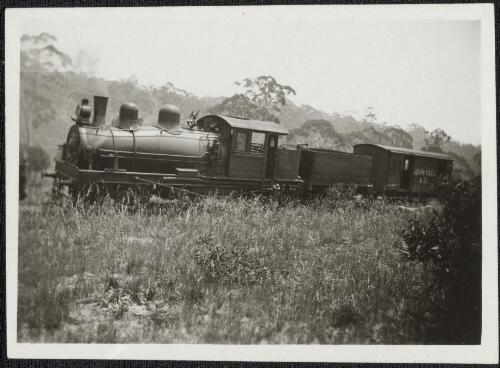 Shay geared locomotive in use for the Newnes Oil Works, Newnes, New South Wales, ca. 1930 [picture]