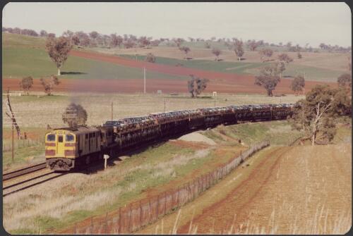 Locomotives 42107 & 48-? on a northbound freight train near site of Jindalee, New South Wales, 16 August 1980 [picture]