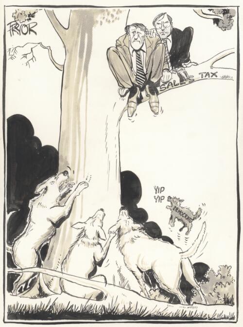 [Malcolm Fraser and John Howard in a tree] [picture] / Pryor