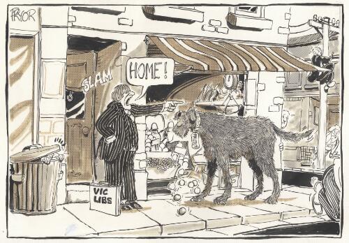 "Home!" [Malcolm Fraser] [picture] / Pryor