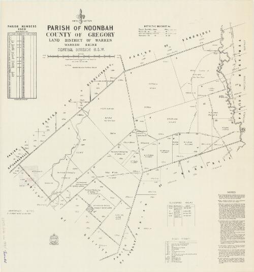 Parish of Noonbah, County of Gregory, Land District of Warren, Warren Shire, Central Division N.S.W. / compiled, drawn & printed at the Department of Lands, Sydney, N.S.W