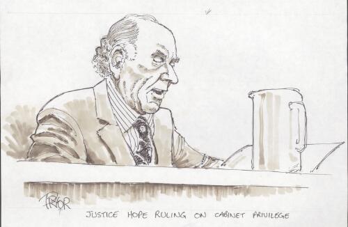 Justice Hope ruling on cabinet privilege [picture] / Pryor