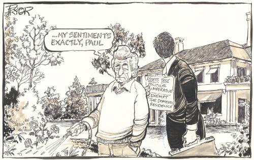 "My sentiments exactly, Paul" [Bob Hawke, Paul Keating] [picture] / Pryor