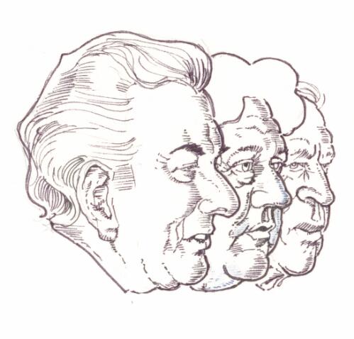 [Gough Whitlam, Sir John Kerr and Sir Garfield Barwick] [picture] / Pryor