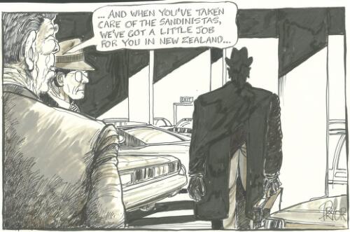 "And when you've taken care of Sandinistas, we've got a little job for you in New Zealand" [Ronald Reagan] [picture] / Pryor