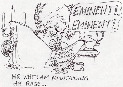 Mr. Whitlam maintaining his rage - [Gough Whitlam, Malcolm Fraser] [picture] / Pryor