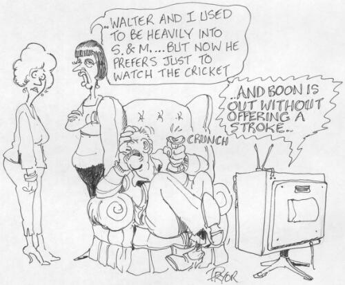 "Walter and I used to be heavily into S&M - but now he prefers just to watch the cricket" [picture] / Pryor
