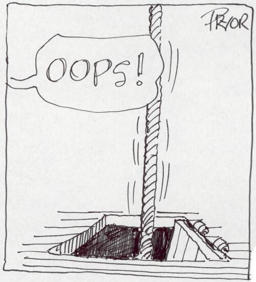 "Oops!" [Hanging rope and trap door] [picture] / Pryor