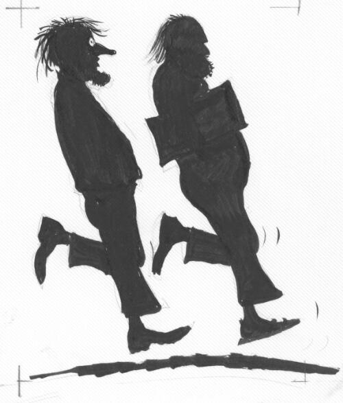 [Silhouettes of Geoff Pryor and Ian Warden] [picture] / Pryor