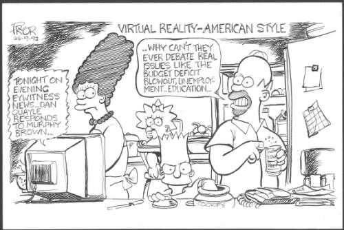 Virtual reality - American style [Homer Simpson and family watching the evening news] [picture] / Pryor