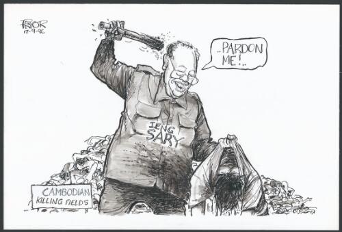 "Pardon me!" [Ieng Sary was granted a pardon for his conviction for genocide by the King of Cambodia] [picture] / Pryor