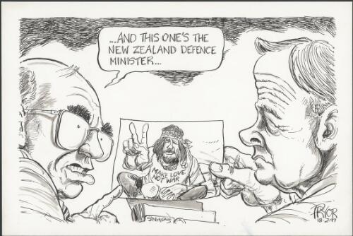 "And this one's the New Zealand defence minister" - Make love not war - John Howard showing snaps of the annual Australia-New Zealand defence ministers meeting to federal minister for defence Ian McLachlan , 1997 [picture] / Pryor