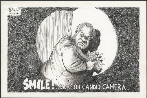 Smile! - you're on candid camera - Bill Skate caught misappropriating government funds for himself, 1997 [picture] / Pryor