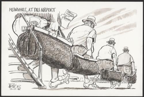 Carpetbaggers from Darwin Chamber of Commerce arriving at Dili airport, East Timor, 1999 [picture] / Pryor