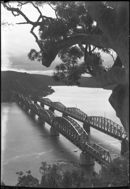 New and old bridges across the Hawkesbury River [New South Wales, 3] [picture] / [Frank Hurley]