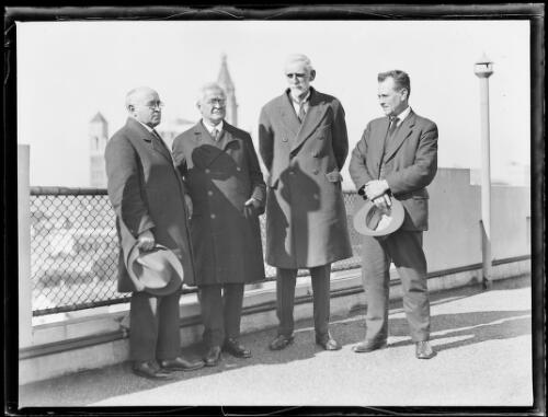 C.A. Sussmilch, Assistant Superintendent of Technical Education for New South Wales with Dr Ernest Hofman and two other men, New South Wales, ca. 1935 [picture]