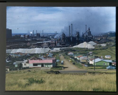 Australia Iron and Steel, Port Kembla, New South Wales [transparency] / [Frank Hurley]