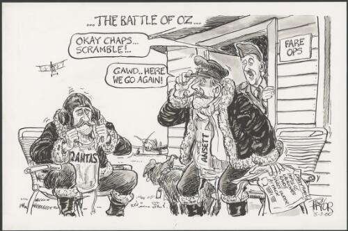 The battle of Oz - Qantas and Ansett pilots preparing for fare war with Impulse, 2000 [picture] / Pryor