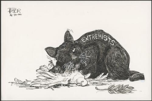 Extremists killing the dove of peace, 2000 [picture] / Pryor