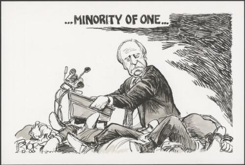 Minority of one - Peter Beattie standing at lectern, 2000 [picture] / Pryor