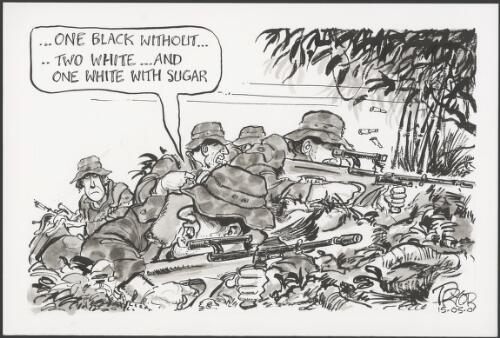 "One black without - two white..."--Australian soldiers taking part in East Timor UN peacekeeping mission, 2001 [picture] / Pryor