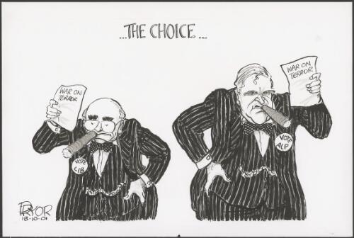 "The Choice "- John Howard and Kim Beazley and their election campaign, 2001 [picture] / Pryor