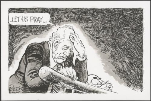 "Let us pray" - Governor-General Peter Hollingworth alongside John Howard, 2002 [picture] / Pryor
