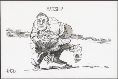 'Mateship" - John Howard carrying the wounded ??, 2002 [picture] / Pryor