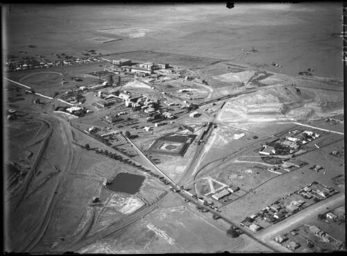 [Aerial view of Broken Hill open cut mine and town] [picture] : [Broken Hill, New South Wales] / [Frank Hurley]