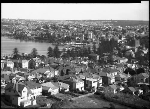 Manly, Sydney Harbour, ferry, houses from a hill, Sydney, New South Wales, 2 [picture] / Frank Hurley