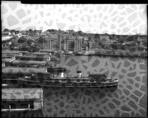 [Ferries at Circular Quay looking west to Maritime Services Board building] [picture] : [Sydney Harbour, New South Wales] / [Frank Hurley]