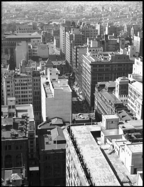 Martin Place Bdgs [buildings] from AWA Tower [2] [picture] : [Sydney, New South Wales] / [Frank Hurley]