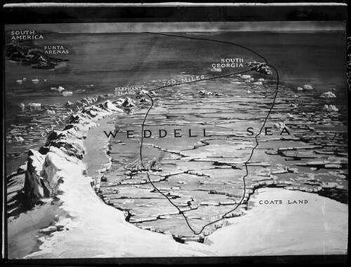 [Map of Weddell Sea and the route of the Endurance, Shackleton expedition, 1914-1916, 1] [picture] : [Antarctica] / [Frank Hurley]