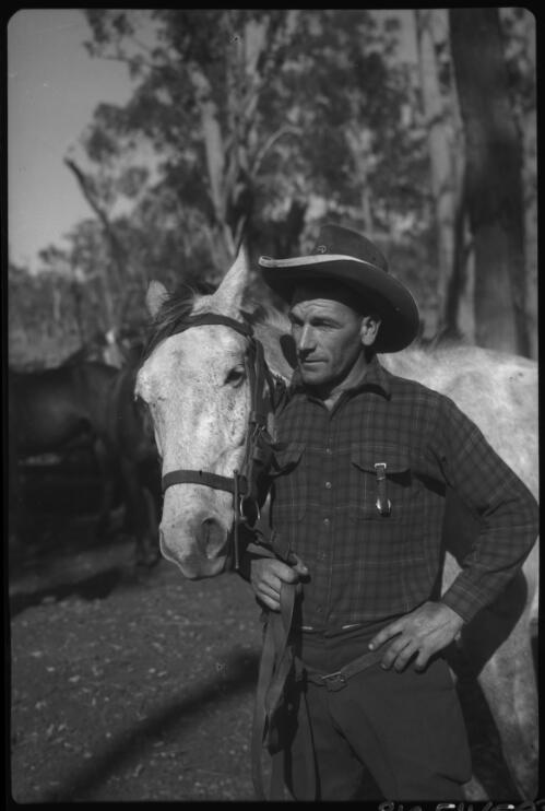 [Man with horse] [picture] : [Queensland] / [Frank Hurley]