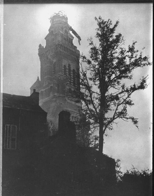 [Tower and tree] [picture] : [World War I] / [Frank Hurley]