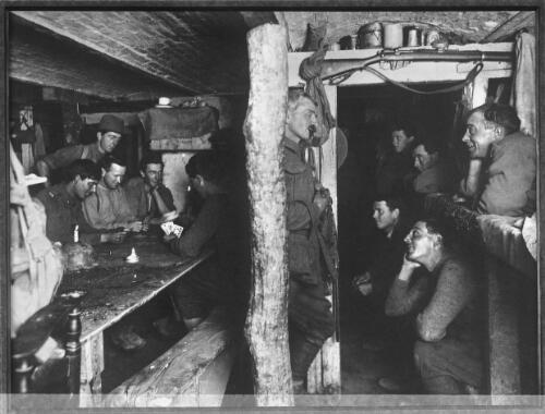 [Soldiers in a dugout] [picture] : [World War I] / [Frank Hurley]