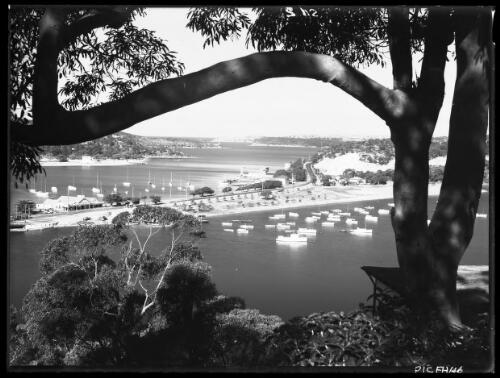 Spit through tree arch [1] [picture] : [Sydney Harbour, New South Wales] / [Frank Hurley]