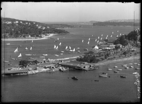 The Spit with sailing boats [Lions Boatshed] [picture] : [Sydney Harbour, New South Wales] / [Frank Hurley]