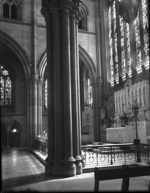 Chapel at rear of main altar [St Mary's Roman Catholic Cathedral, 1940s] [picture] : [Sydney, New South Wales] / [Frank Hurley]