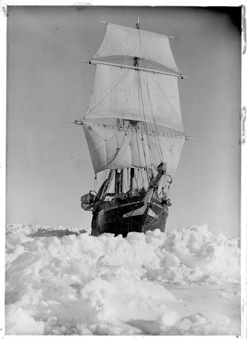In the pride of her youth [the Endurance breasting the Antarctic ice-packs at the outset of the Shackleton expedition, 1914-1916, 1] [picture] : [Antarctica] / [Frank Hurley]