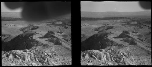 Jordan valley from old Roman Road [small fort and ruin to the right] [picture] / [Frank Hurley]
