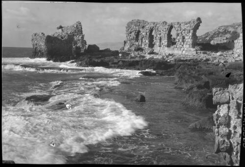 Ruins of Crusaders castle, Athlit Sth of Haifa [Atlit, ca. 1942] [picture] / [Frank Hurley]