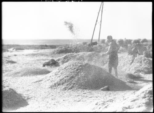 [A figure with piles of salt or earth on the ground] [picture] / [Frank Hurley]